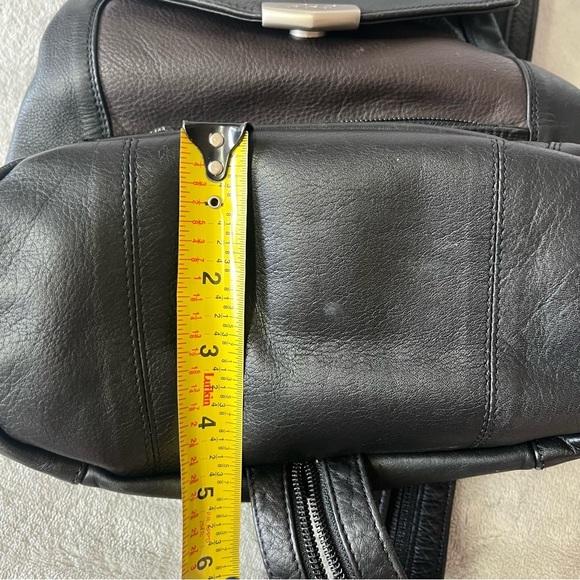 Derek Alexander Black & Brown Leather Sling Backpack Shoulder Bag Purse - Picture 16 of 16